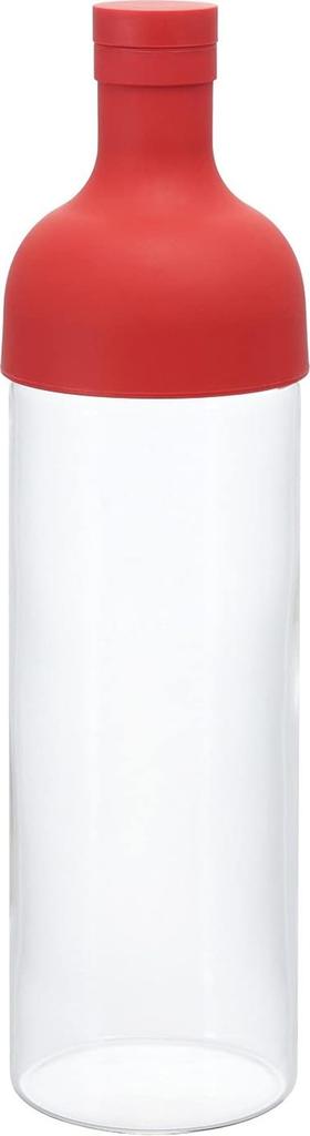 HARIO Made in Dishwasher Safe Filter-in Bottle, 750ml, Red, Japan, (Hot Water/Dishwasher Safe), FIB-75-R