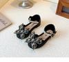 Baby Girl Rhinestone Princess Sandals - Soft Sole, Korean Style, Hollow Design for Spring/Autumn 2026.