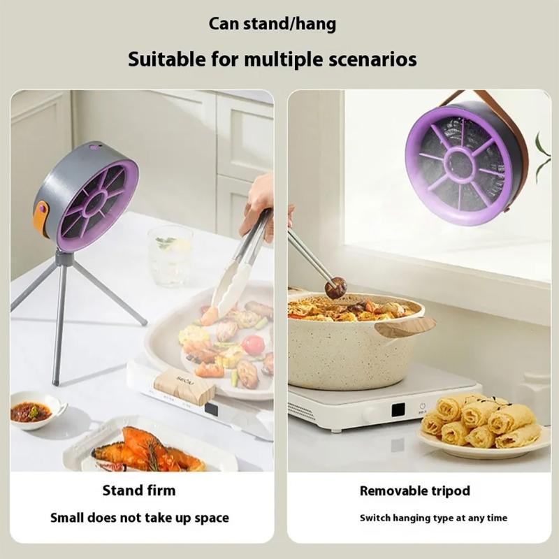 Portable Soot Purifying Fan Desktop Range Hood Plastic Texture for Soot and Cooking with Multi Layer Filtration System