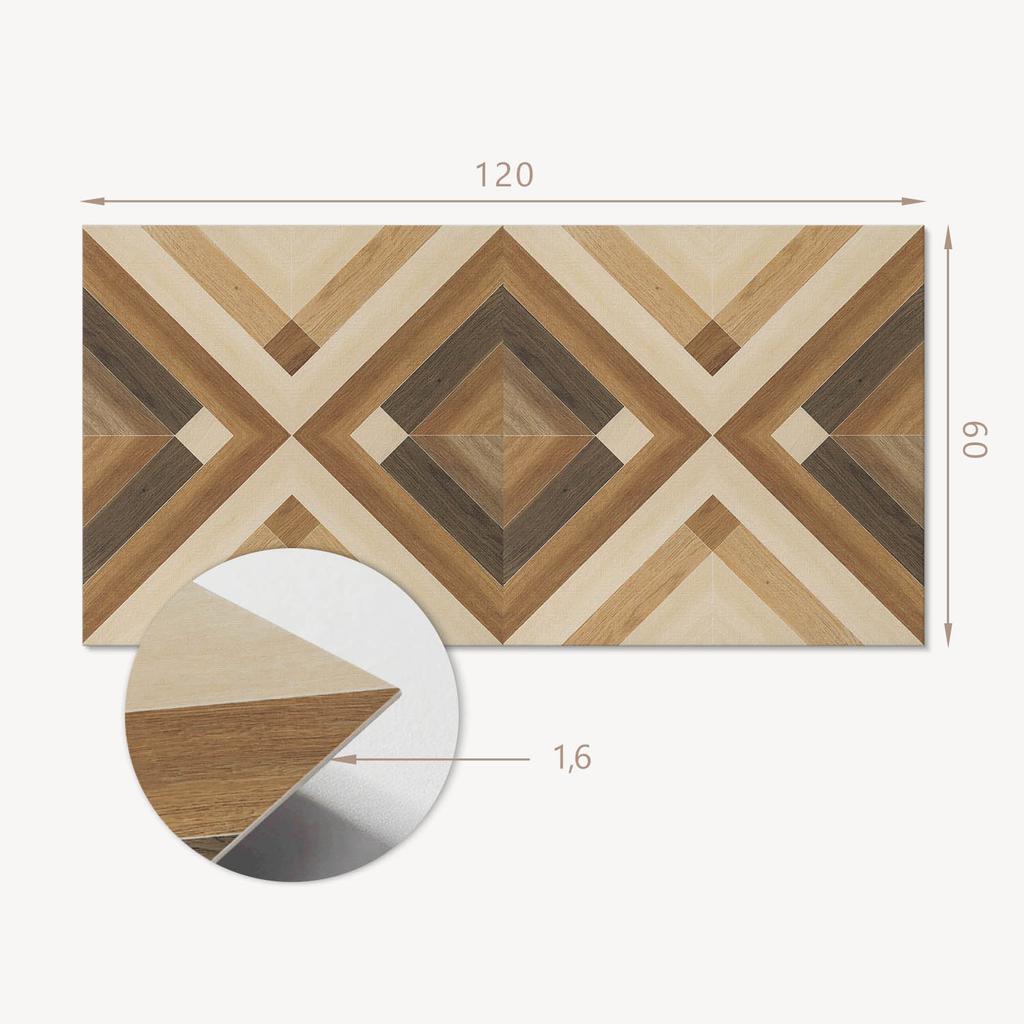Okładzina Winylowa Samoprzylepna Z Nadrukiem 120X60 Cm Wzór Geometryczny W Kratę