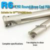 R6 Milling Cutter Holder 1204: EMRW6R Shock-Resistant Round Nose for CNC Machines, Free Shipping Included.