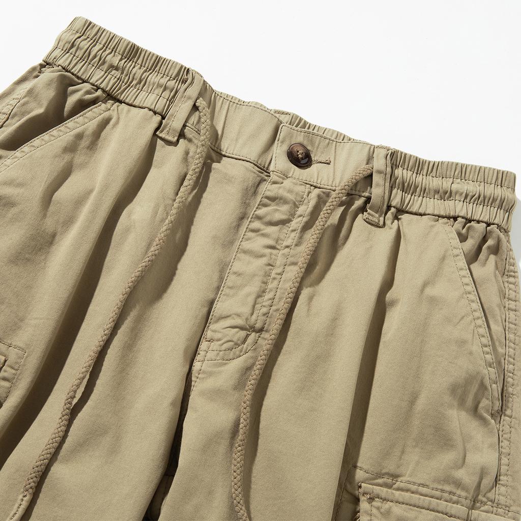 Pantaloncini da Lavoro Uomo Estivi Casual Pantaloni a Cinque Quarti Cotone Puro Larghi Multitasche Pantaloni Versatili