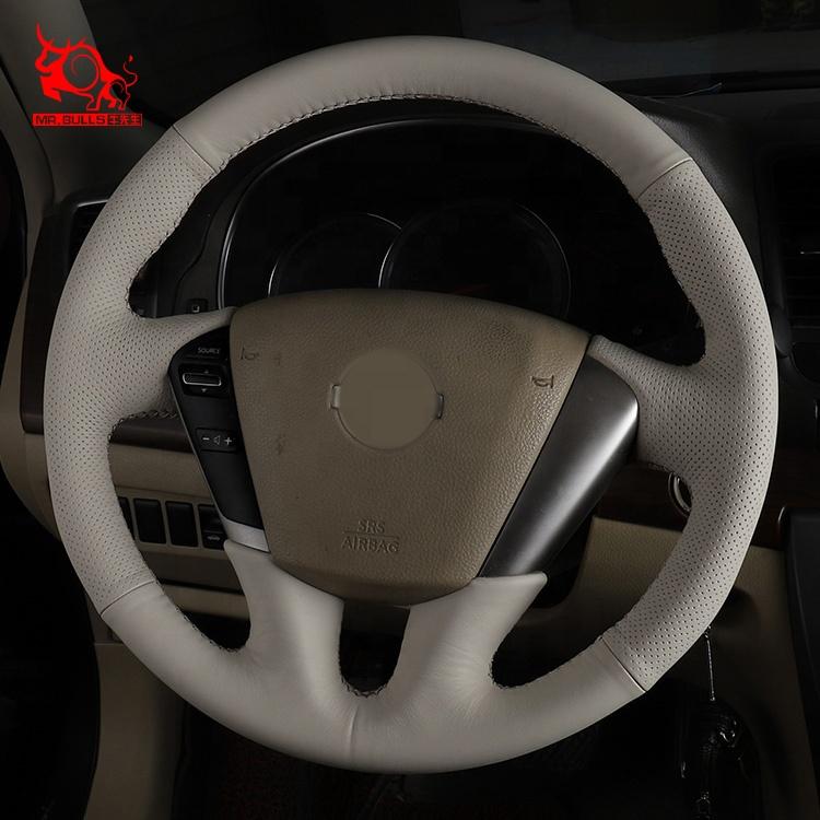 Car Accessories Interior Light Grey Leather Steering Wheel Cover for Nissan Murano Quest 2009 2011 2012 2013
