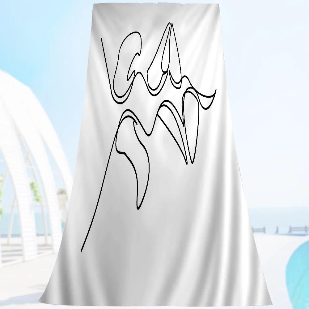Geometric Simplified Line Microfiber Printed Beach Towel Mountain Climbing Yoga Beach Swimming Running Absorbent Soft Towel