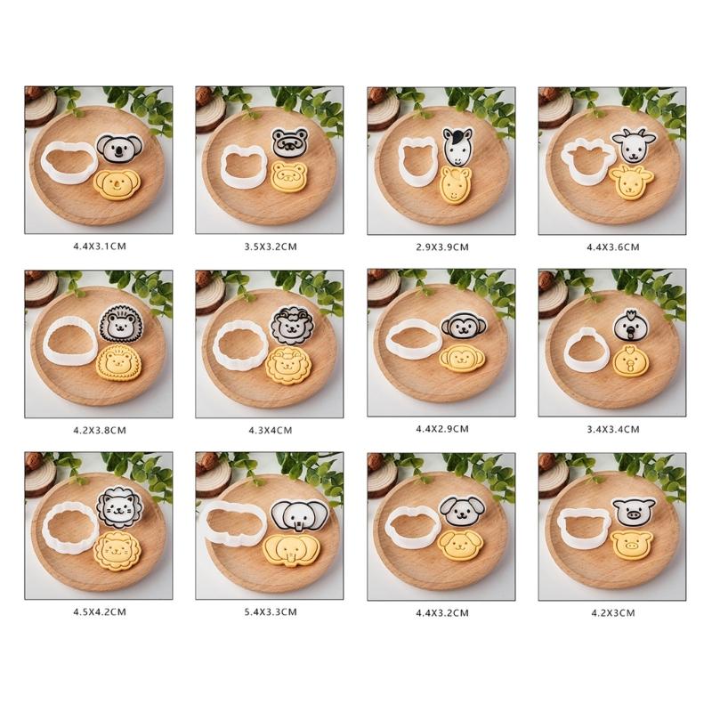 Cartoon Animal Fondant Cookie Cutters Easy to Use Cute Animal Shape Pastry Molds for Creating Delicate Snacks at Homes