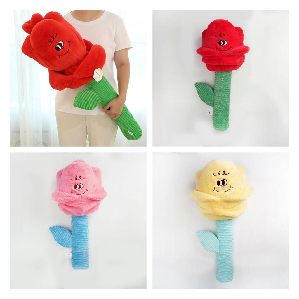 Schöne Plüsch-Rosenblüten in Gelb und Rosa, wahlweise 48 cm und 85 cm