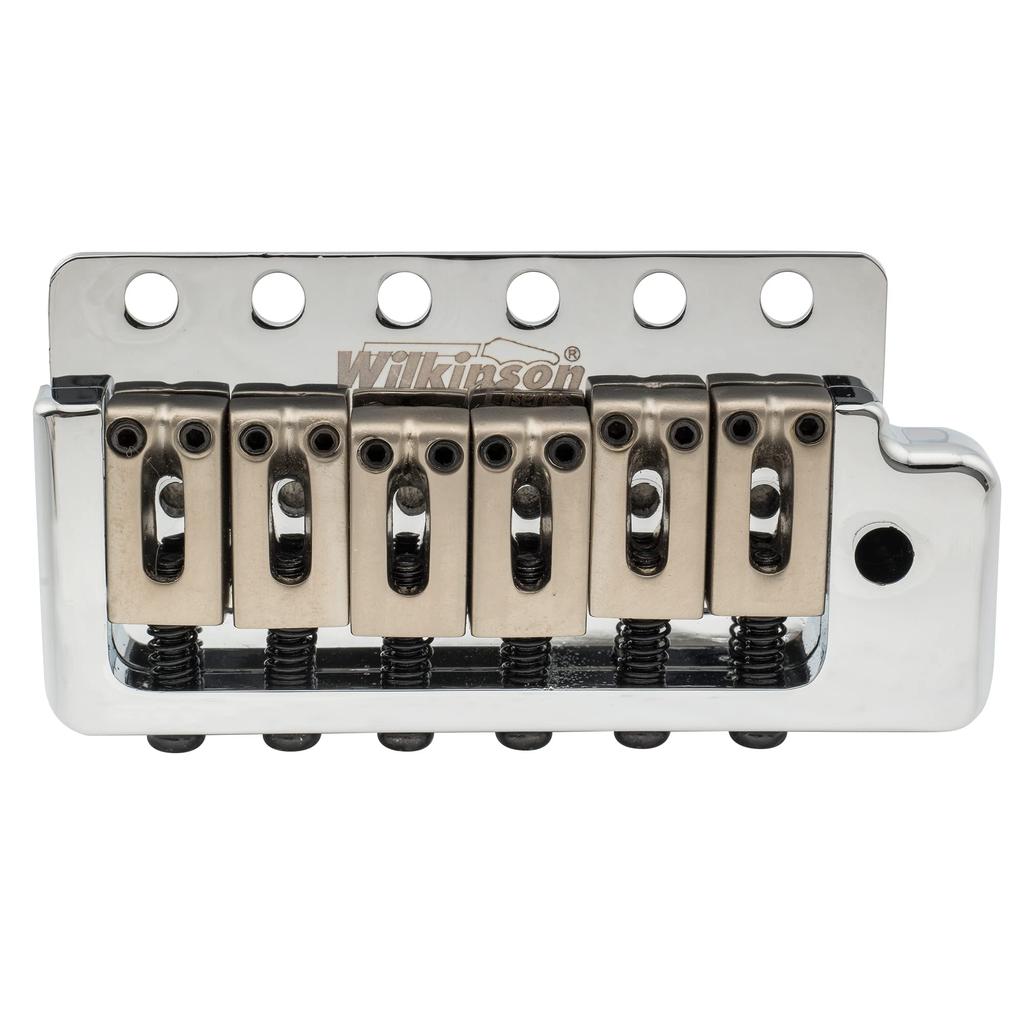 Wilkinson WOV09 Deluxe 10.5mm ST Tremolo Bridge, 6-Point, American Vintage Narrow Spacing, for Strat Electric Guitars, Chrome