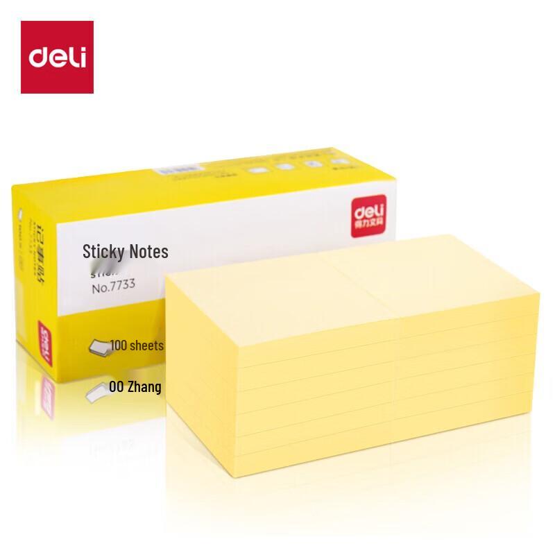 Deli Yellow Sticky Notes 76x76mm, 12 Pads