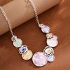 Women's European Geometric Flower Necklace: Colorful Oil-Drop Clavicle Chain
