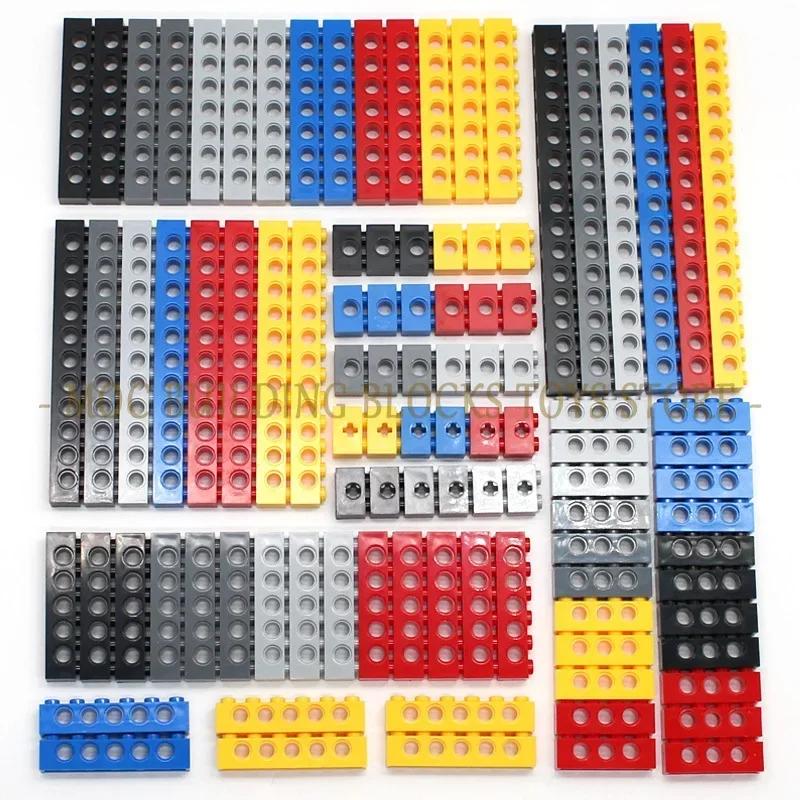 Technical Building Blocks Parts Bulk MOC Thick Bricks 6 Color Combination Accessories Studded Long Beams Robot Children Toys
