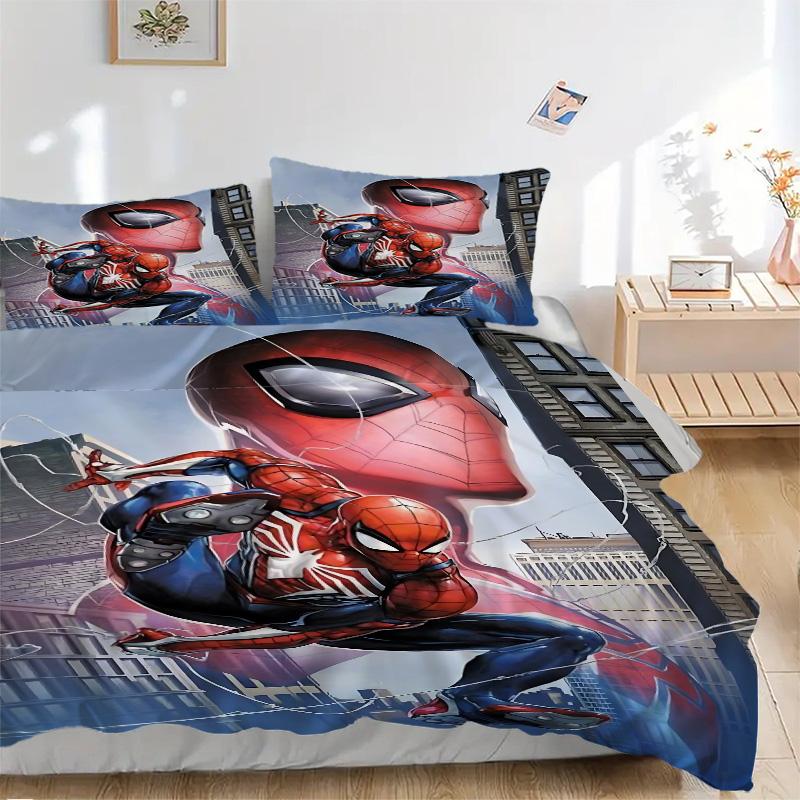Spiderman Urban Adventure Print 3Pcs Bedding Setduvet Cover With 2 Bedropillowcase Home Birthday Gift