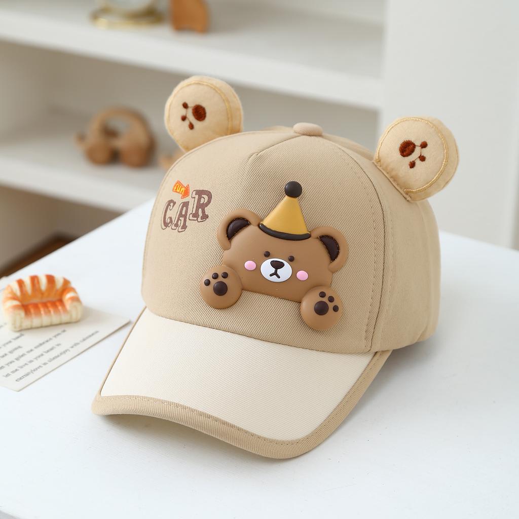 Cartoon Bear Rabbit Baseball Cap, with Ears, a Cute Kid's Sun Hat, with a Fun and Fashionable , Suitable for Boys and Girls