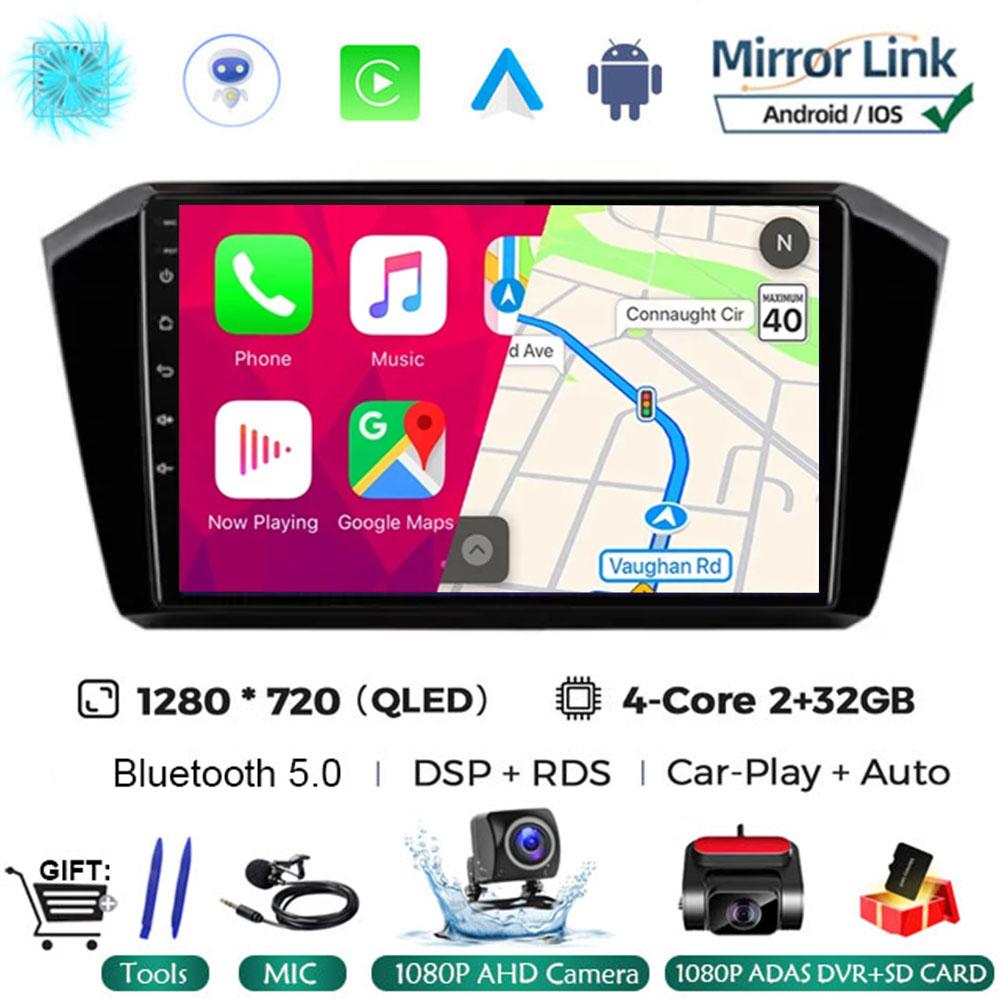 10.1 Inch  Car Radio Android 14 For VW Volkswagen passat B8 2015 - 2020Wireless Carplay Auto Multimedia ADAS AHD RDS Video DSP