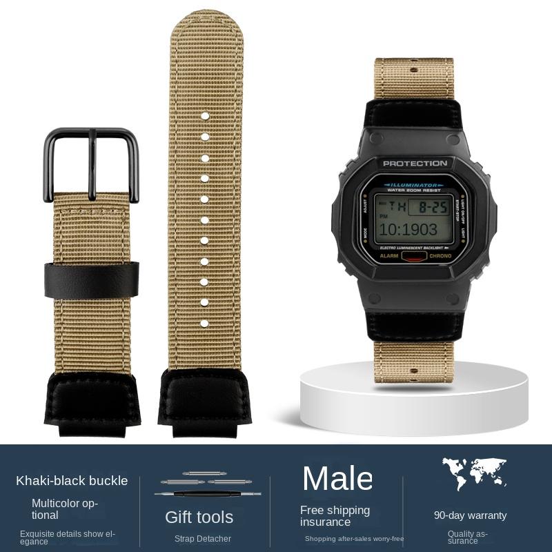 

Нейлоновий полотняний ремінець для годинника Casio G-SHOCK DW6900 DW5600 GW-M5610 GA110 DW-H5600 GM5600 Браслет для чоловіків Спортивний 16 мм 18 мм 18mm