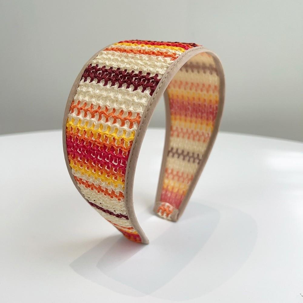 Wide-Brimmed Rattan Weaving Hairband Bohemian Braided Hair Hoop Hair Accessories