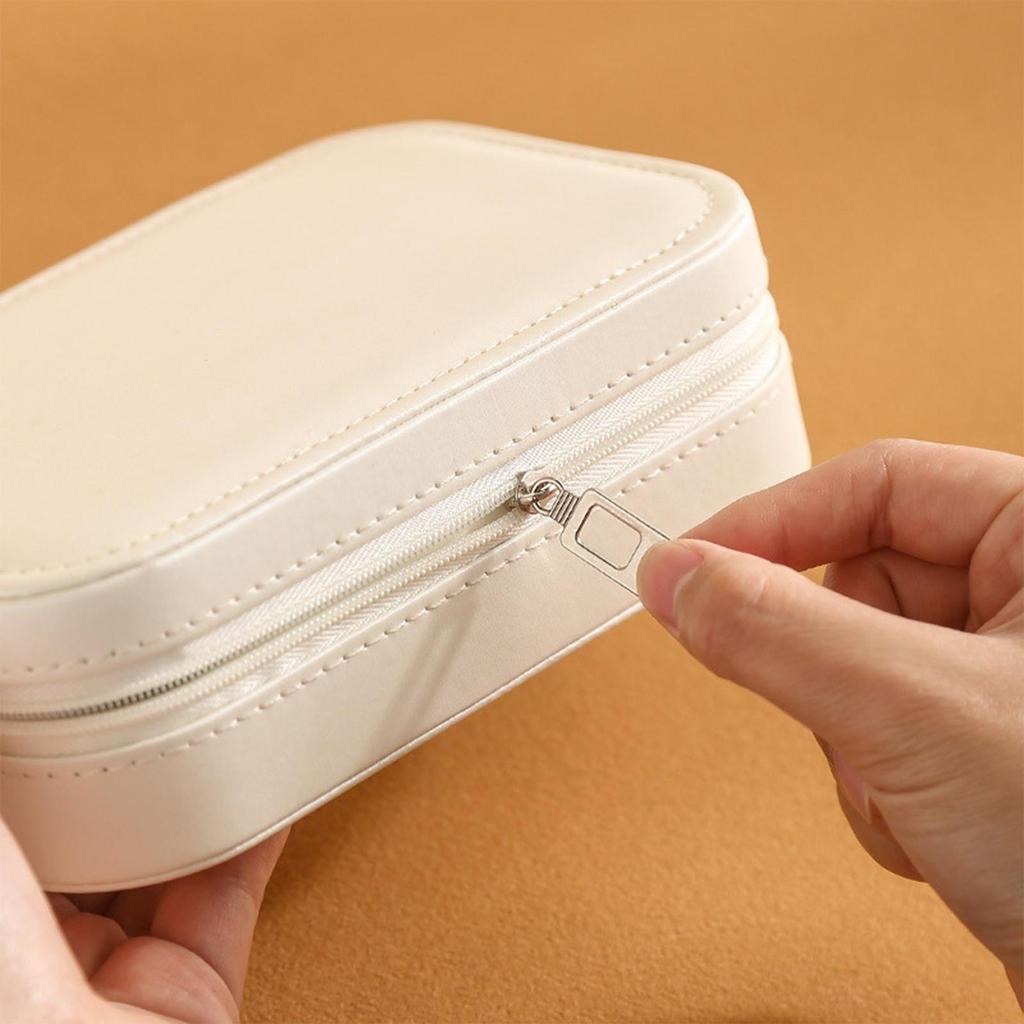 Compact Jewelry Storage Box with Multiple Compartments for Rings, Earrings, and Necklaces - Stylish