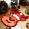 VIKAMA Christmas Imitation Cashmere Carpet Soft Non-Slip Bathroom Kitchen Floor Mat Cute Outdoor Indoor Door Mat Home Decor