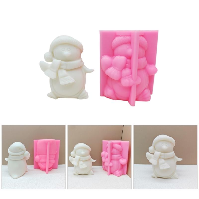 Stylish Handmade Soap and Candle Crafting Penguins Silicone Mould Flexible Home Decoration Supplies for Art Projects