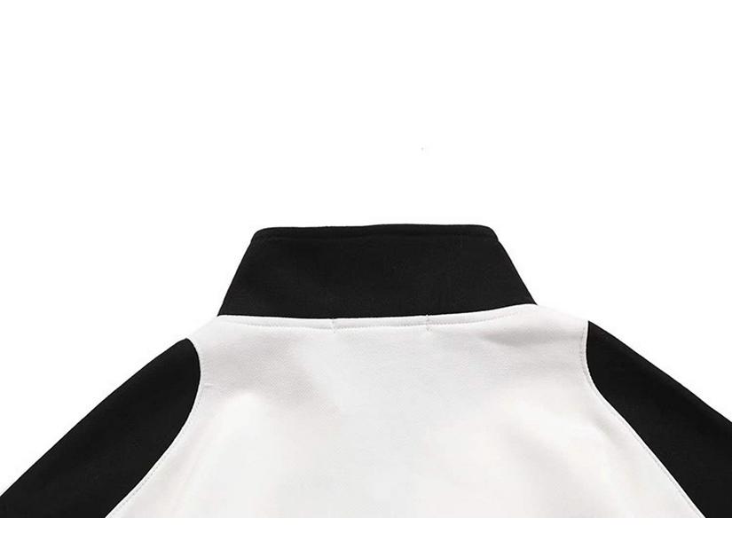 Unisex Retro Colorblock Racing Sweatshirt - Spring/Autumn Trendy Half-Zip Motorcycle Jacket.