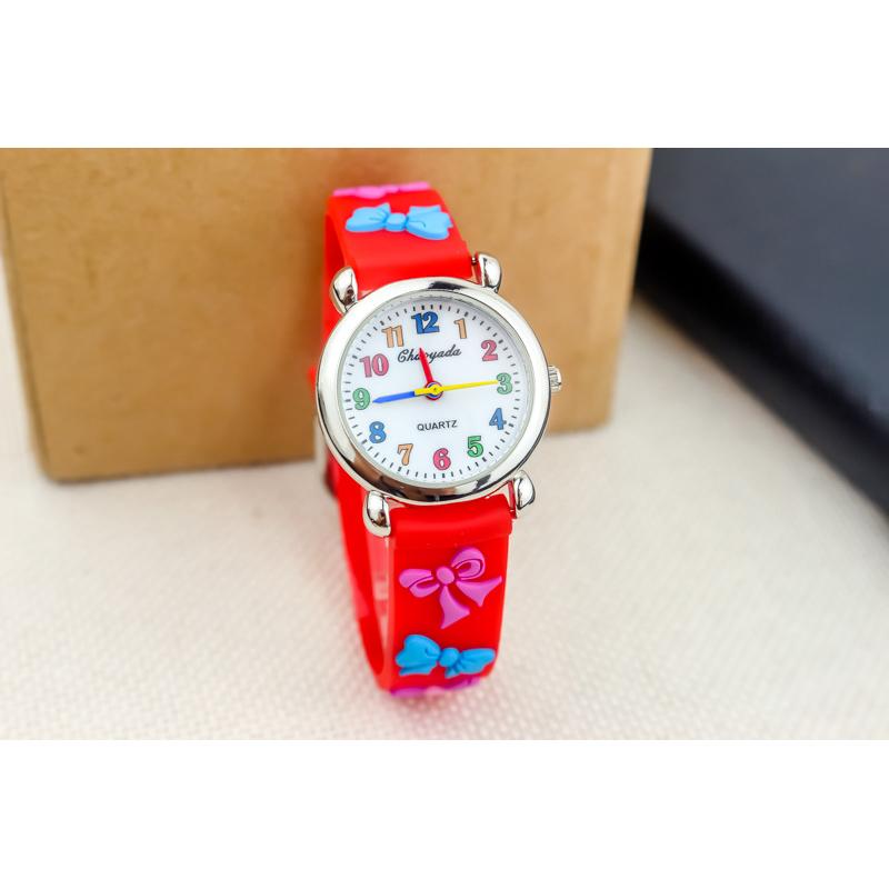 Cute Cartoon 3D Bowknot Children Watch Kids Student Watches