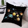 Galaxy-Inspired Throw Pillow Cover - 17.7x17.7 Inch, Polyester, Machine Washable, Zip Closure, Contemporary Style, 1pc