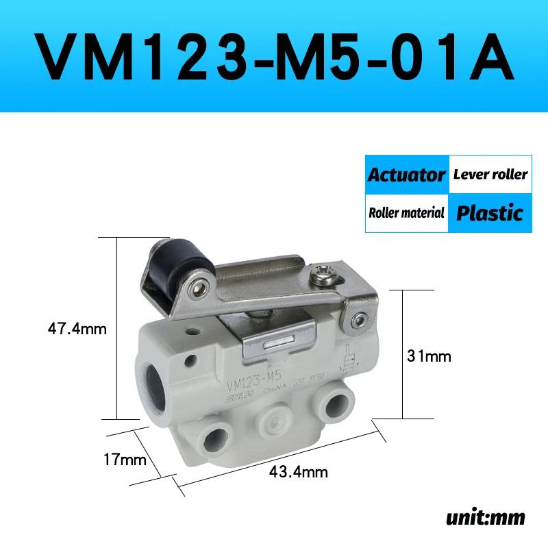 Pneumatischer Rollenschalter Zwei-Wege-Schalter Zwei-Positionen-Schalter Drei-Wege-Schalter Mechanisches Ventil Manuelles Ventil VM131-01-00A VM120-01-00A VM133-M5-01SA