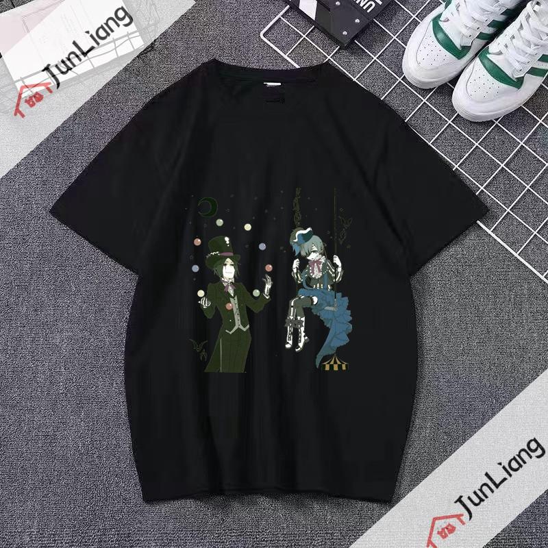 Japanese anime Black Butler cartoon comic mens Tshirt shortsleeved roundneck for streetwear menwomen clothing
