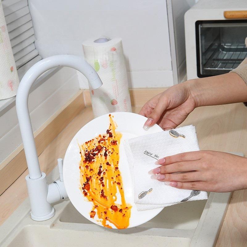 Disposable Wipe Cloths For Kitchen, Heavy Duty Absorbent Cleaning Rags, Reusable Washable Dish Towels For Home And Restaurant
