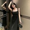 French white pleated thin suspender dress female summer celebrity temperament waist new Chinese A-shaped vest long dress