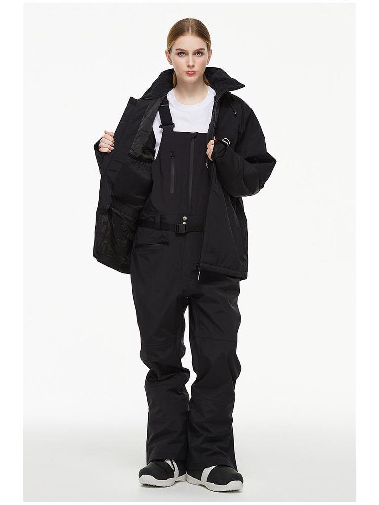 Unisex Waterproof Ski Pants with Suspenders - Warm, One-Piece Snowboarding & Ski Apparel