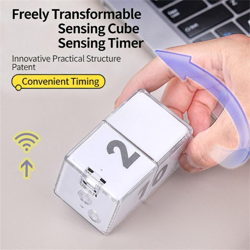 Gravities Activated Electronic Timer Cubes Automatic Detection Accurate Timing Large Digital Display with 10 Presets Time