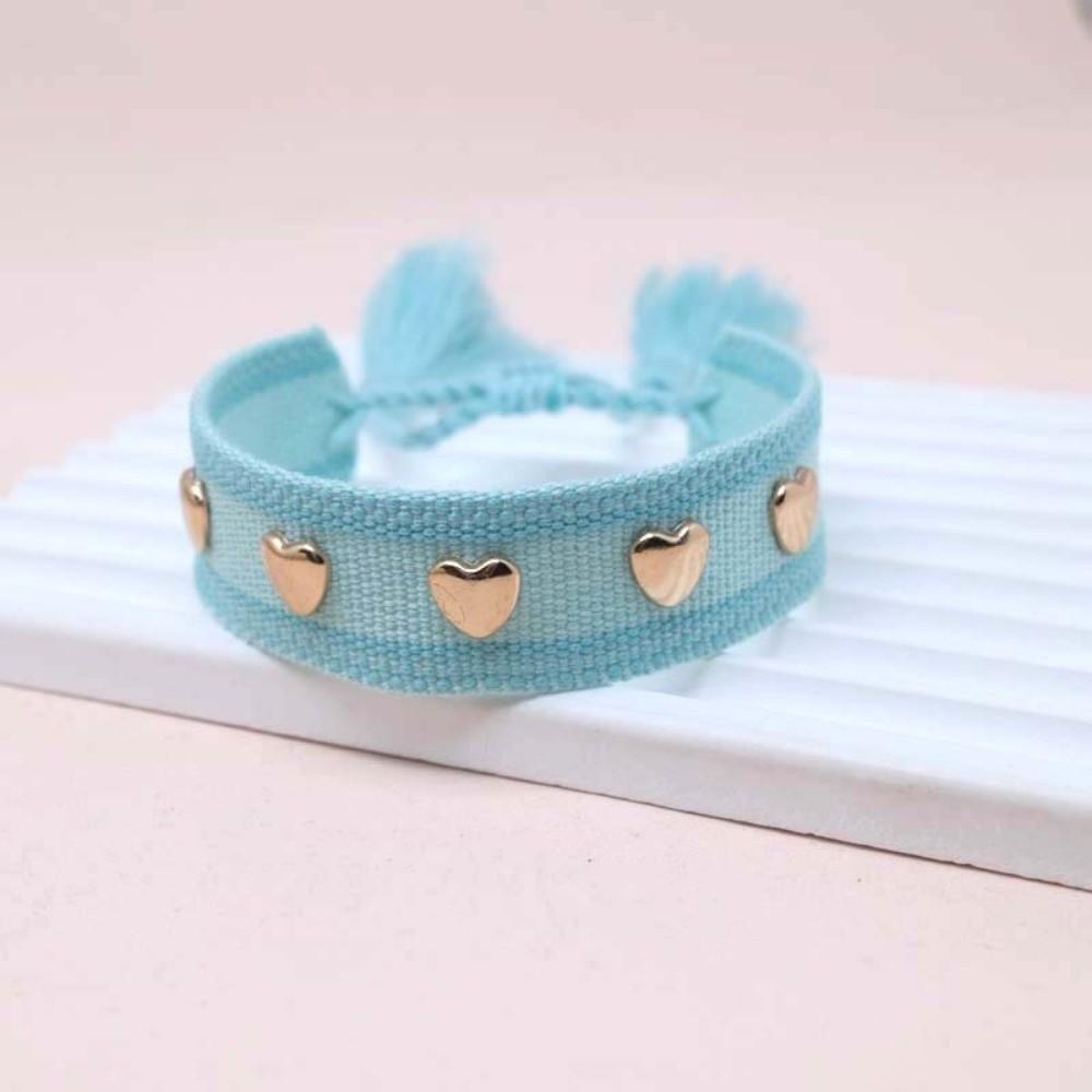 Heart Charm Woven Bracelet Tassel Tassel Wristband Comfortable Handcrafted Wristband Boho Style 10