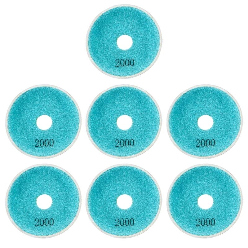 7Pcs Professional 100mm Metal Resin Wet Polishing Pad Set For Marble Stone Tile Grinding Finishing Polishing