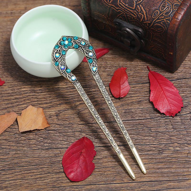 Classical and Simple Cheongsam U-shaped Hairpin, Daily Versatile Retro Hairpin, Disc Hairpin, Ancient Hanfu Hair Accessories for Women