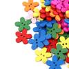 100pcs Flower Shaped Flower Wooden Button 2 Holes Sewing Button Clothing Button  Clothing Sewing