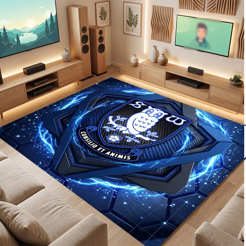 Tappeto in Cristallo di Velluto con Stampa del Sheffield Wednesday Football, Comodo Assorbente d'Acqua Antiscivolo per Pavimenti Interni