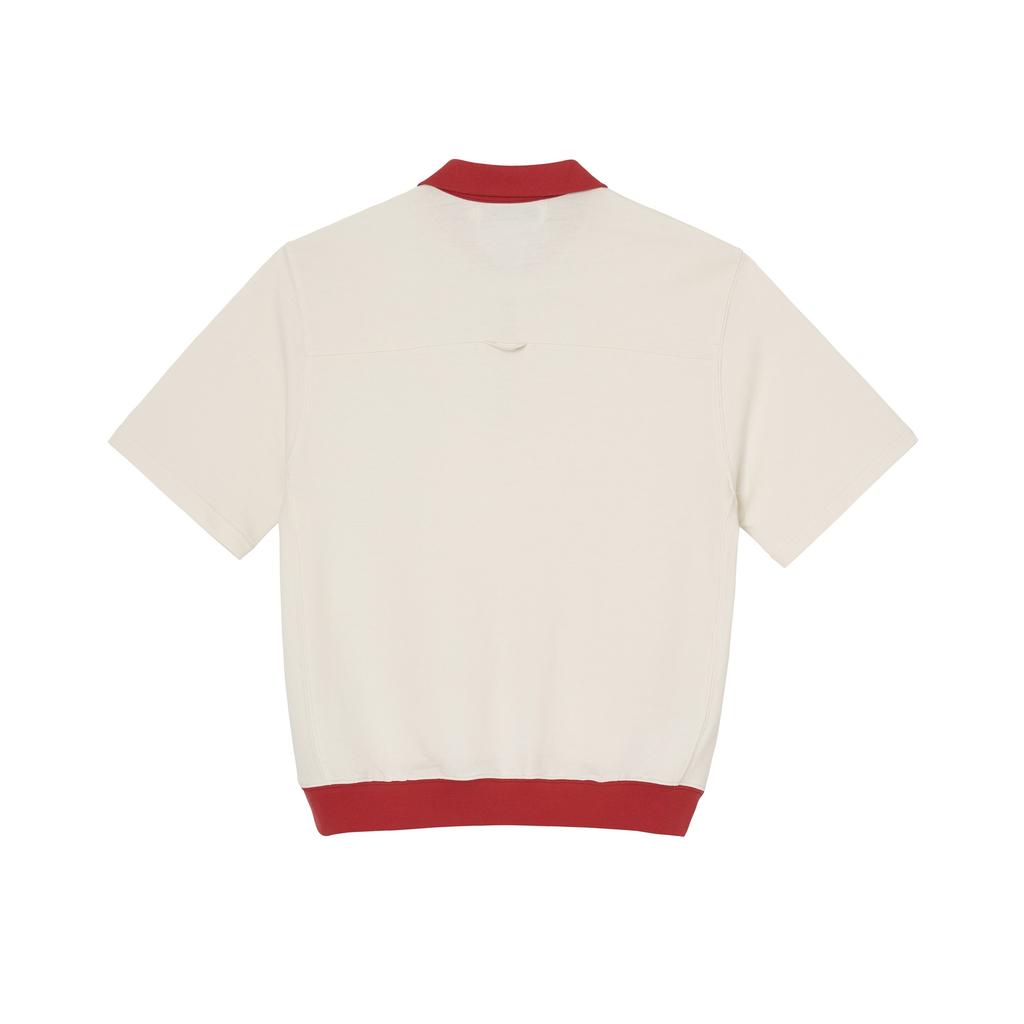 Moseu Sweat ½ Pullover Collared T-Shirt_Red