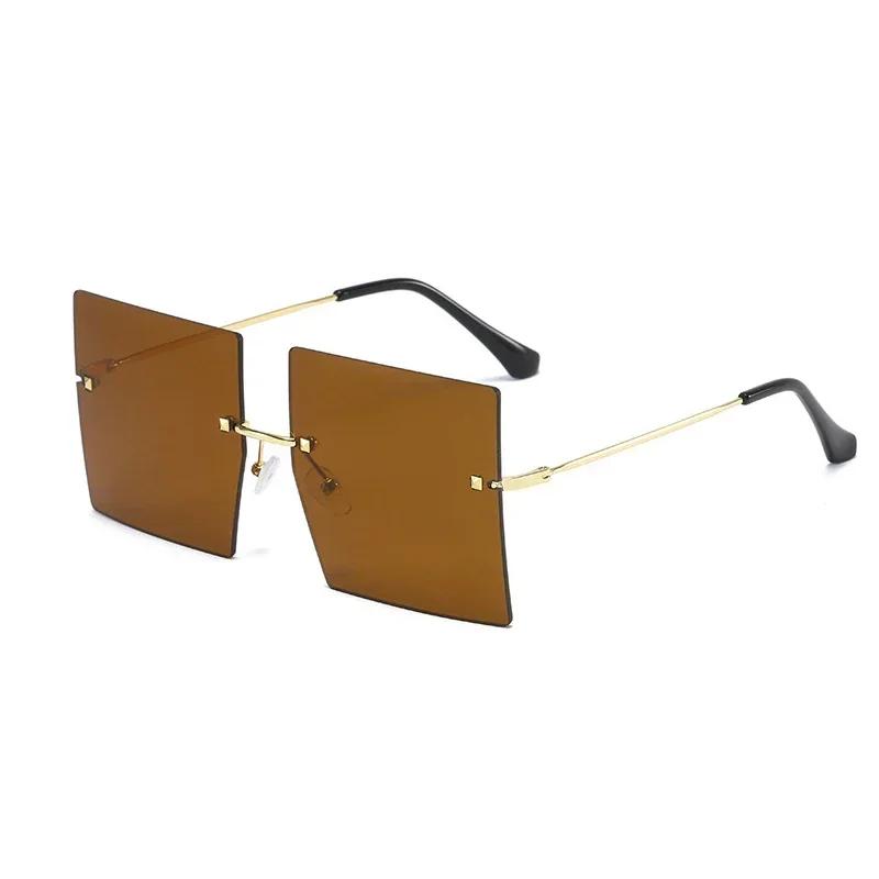 

Классические квадратные безободковые солнцезащитные очки Женские Мужские Дизайнерский бренд Солнцезащитные очки Женские Мужские Личность Металлические Зеркальные Other