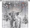 Kids Christmas Nutcracker Curtain Soldier Model Merry Xmas Window Treatments For Bedroom Living Room Snowflakes Winter Reddrapes