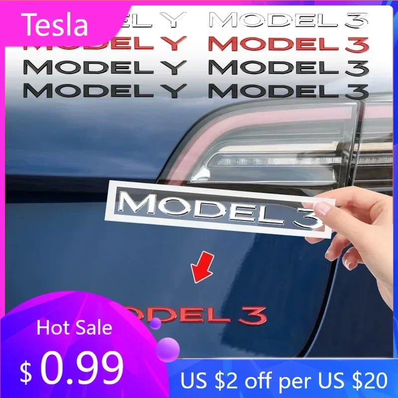 Car Sticker 2025 New Tesla 3D ABS Logo Emblem Letters Car Trunk Badge Rear Letter Label Electroplated For Tesla MODEL 3 Y access