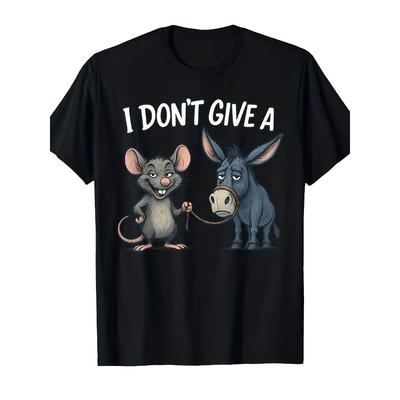 No me importan los chistes humorísticos de ratón y burro que esta camiseta satírica con temática de oficina de cuello redondo fe
