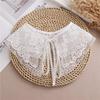 Lace Fake Collar Women Detachable Collars For Women False Collar Embroidery Floral Lolita Lapel Half Shirt Shawl Wrap Decoration