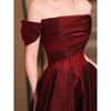 Pregnant women toasting clothes Bride shoulder red engagement dress high-end banquet adult dress fat mm large size
