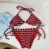 Free Holiday Spicy Babe Red & White Striped Two-Piece Swimsuit