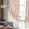 Cortinas de janela de tule com conchas de aquarela retrô para quarto, cortinas de decoração de casa de luxo na sala de estar, painéis de chiffon
