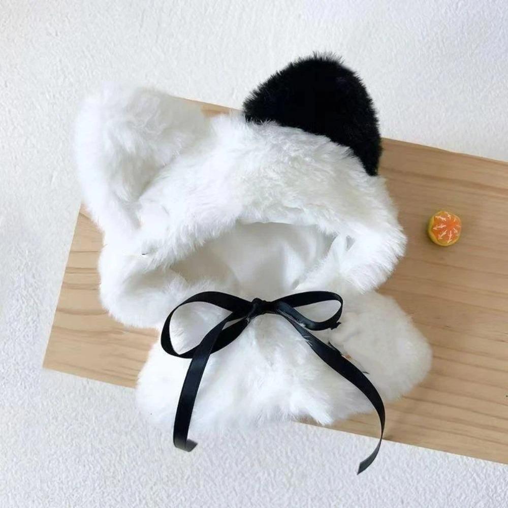 Одежда для кукол 10 см, Зимняя накидка с капюшоном, Мягкая плюшевая накидка, Идеально подходит для хлопковых кукол, Рождественский наряд