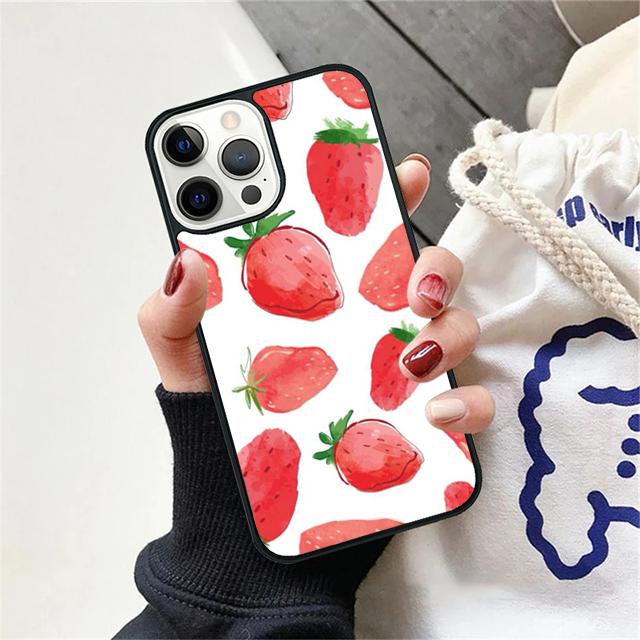 Pink Cherries Cherry Strawberry Cover For iPhone 17 Air 15 16 14 13 12 Pro Max 11 Pro Max Plus Phone Case Coque