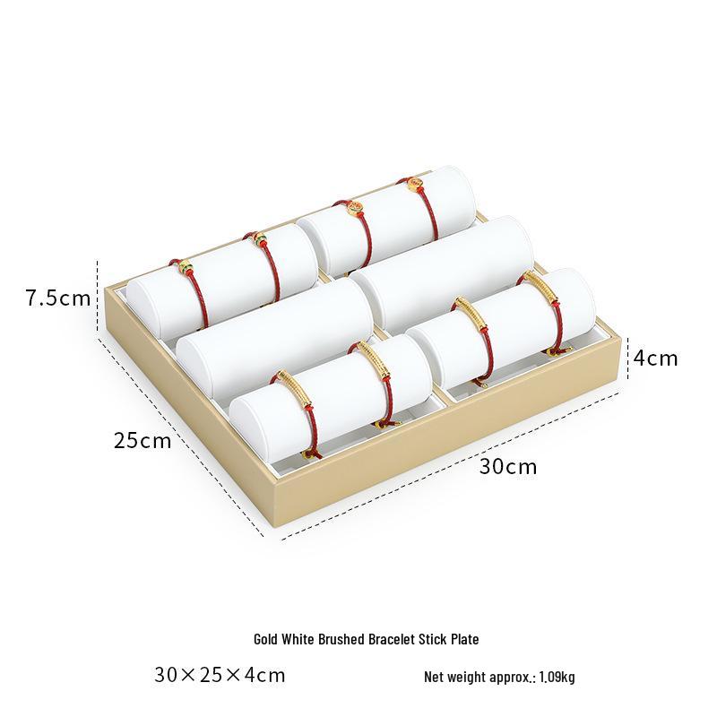 Ya Yu Jin Bai Jewelry Display Tray for Bracelets, Ear Studs, Necklaces - Silver & Gold