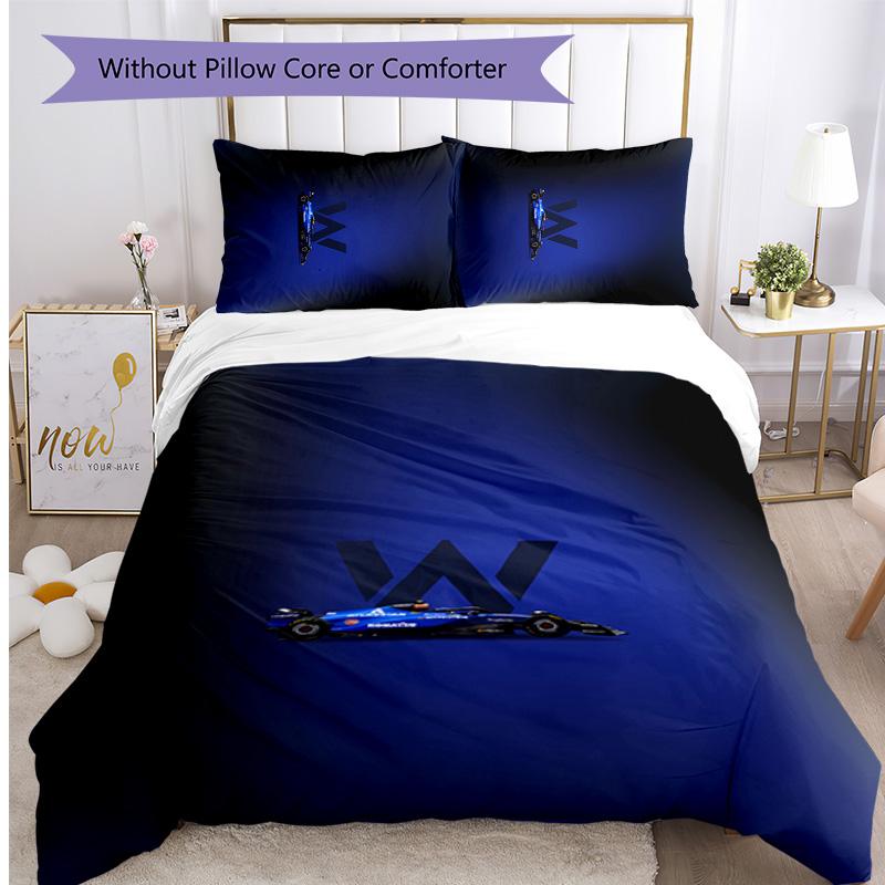 Williams Racing Printed 3PCS Bedding Set Soft Breathable Duvet Cover Pillowcases Set Washable Bedroom Decor Home Gift