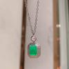 Vintage square emerald pendant simulation pigeon blood red treasure necklace jewelry accessories